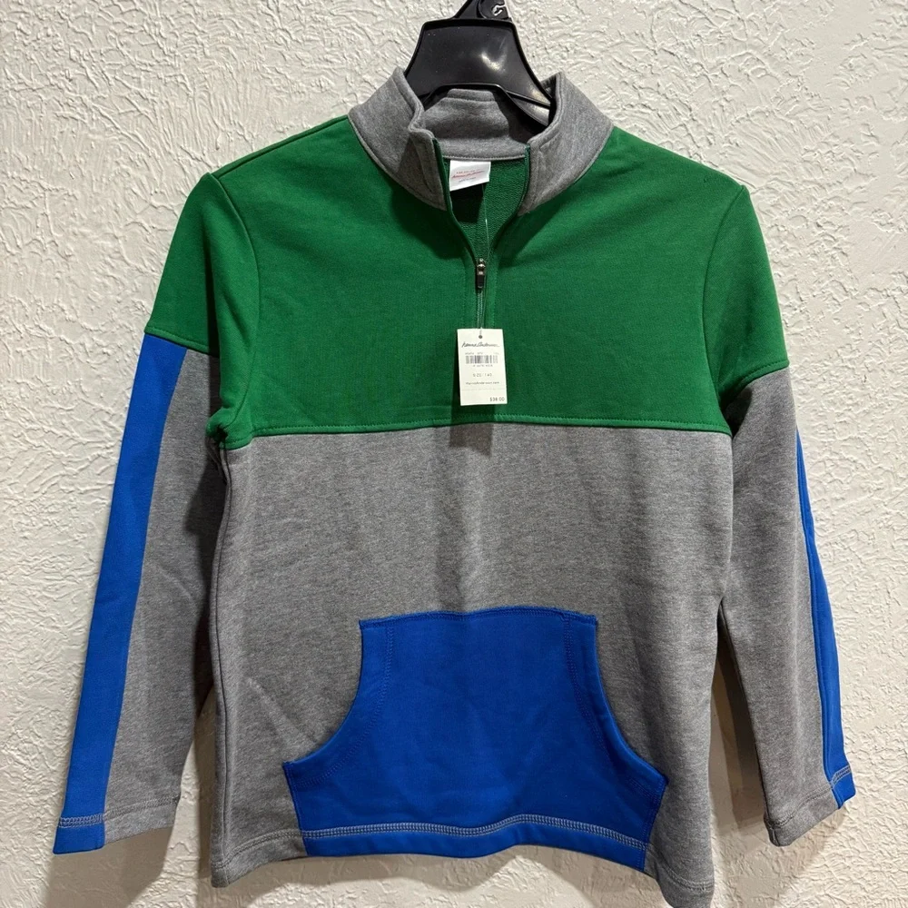 Hanna Andersson colorblock 1/4 Zipper Jacket Sweatshirt Cotton Size 140 US 10